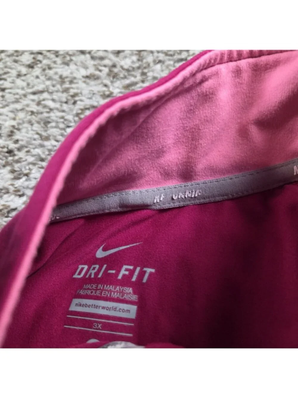 Nike Running Pullover Womens 3X Pink Mock Dri-Fit Long Sleeve Thumbholes